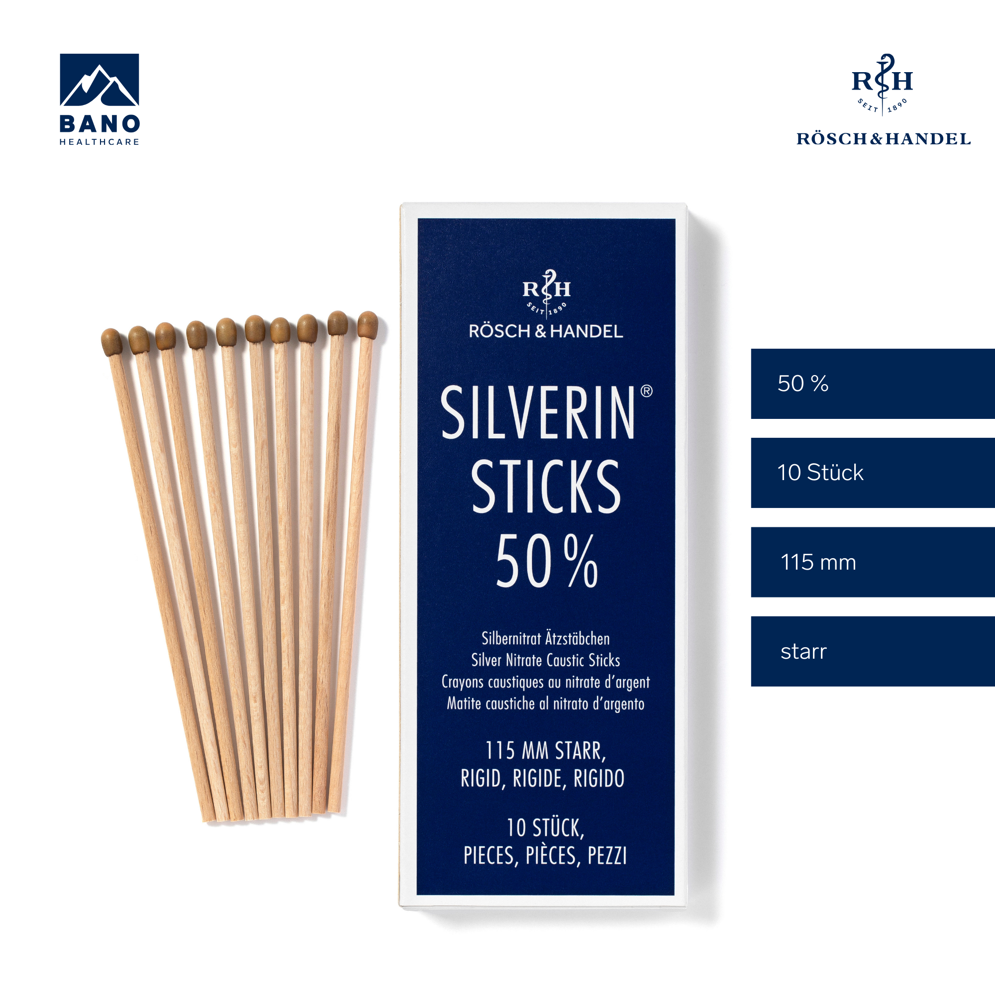 SILVERIN STICKS 50% with silver nitrate